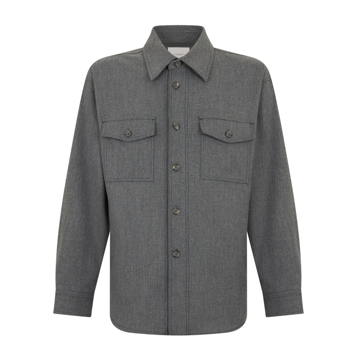 Camicia Tessuto Grigio Melange Camicia Tessuto Paolo Pecora