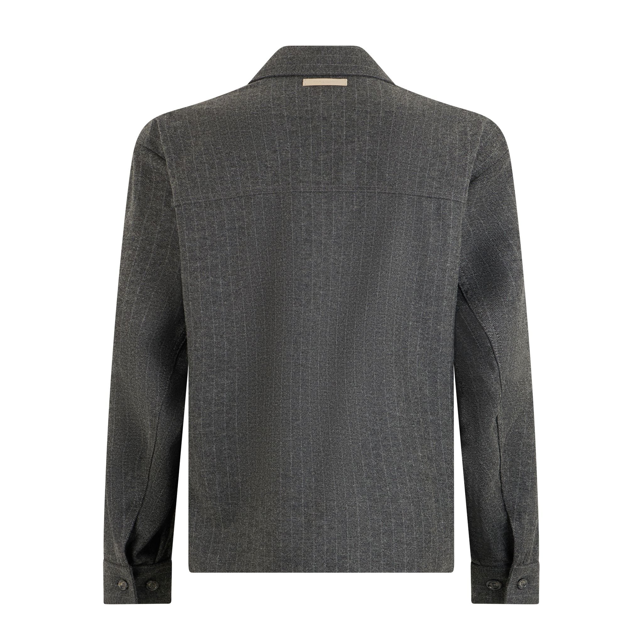Camicia Tessuto Rigato Fondo Grigio/Grigio Camicia Tessuto Paolo Pecora