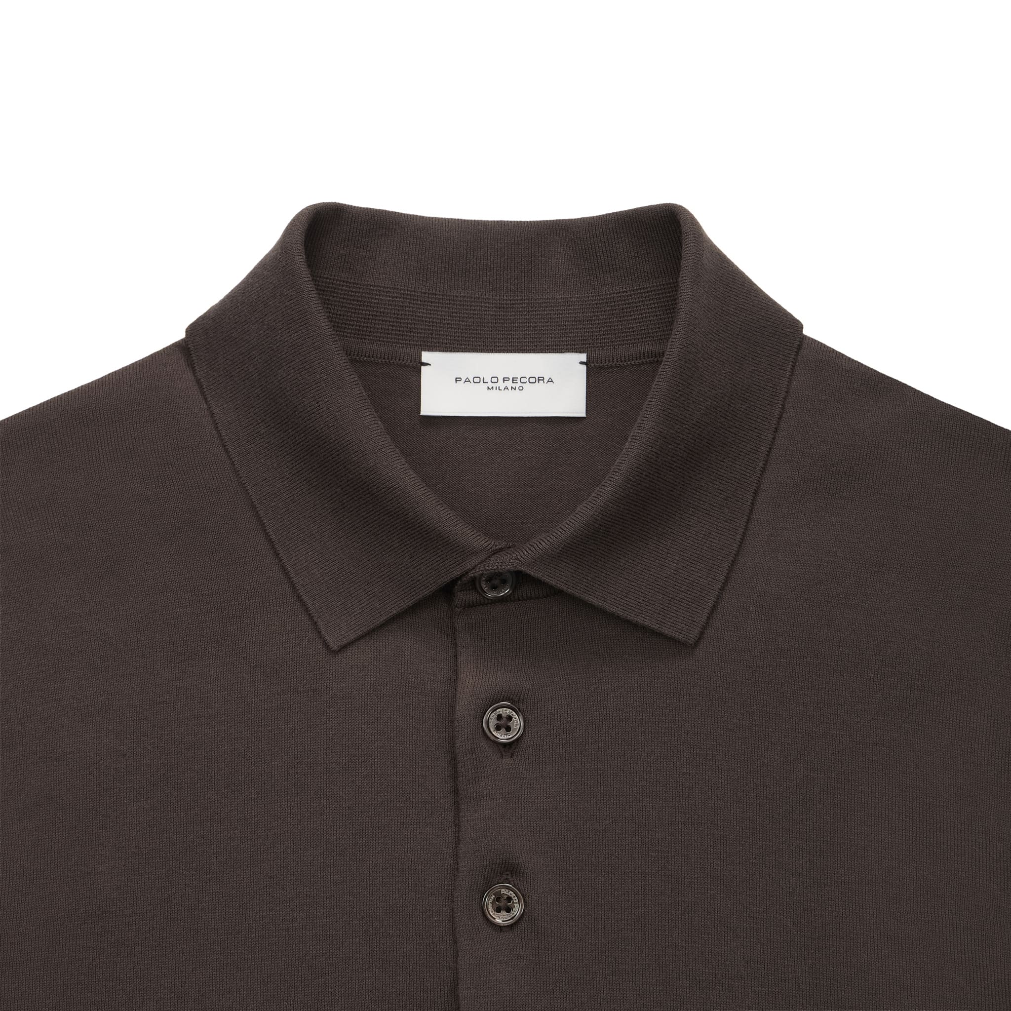 Maglia A Polo Marrone Scuro Maglia A Polo Paolo Pecora