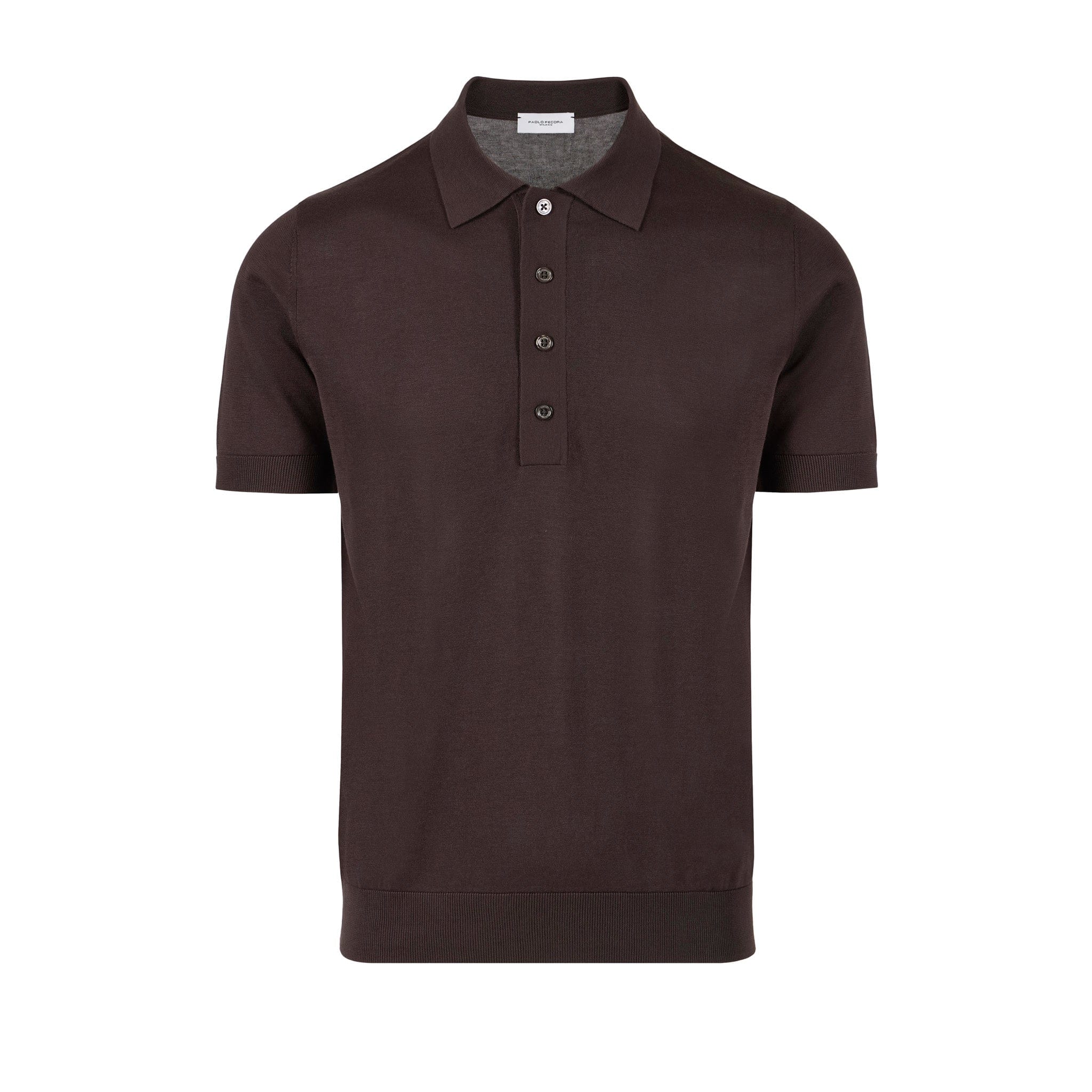 Maglia A Polo Marrone Scuro Maglia A Polo Paolo Pecora
