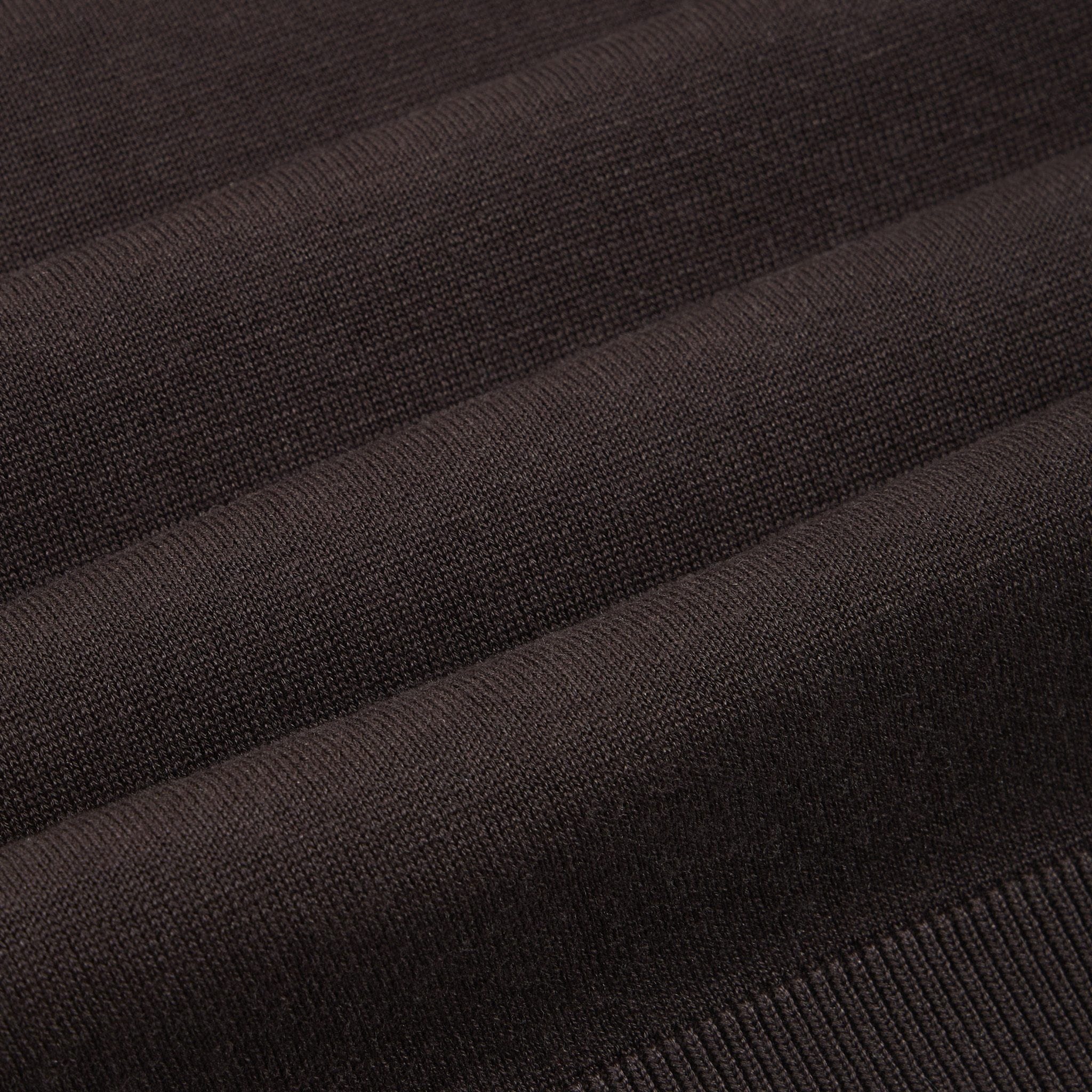 Maglia Girocollo a Maniche Corte in Seta Cotone Marrone Scuro Maglia Girocollo Paolo Pecora