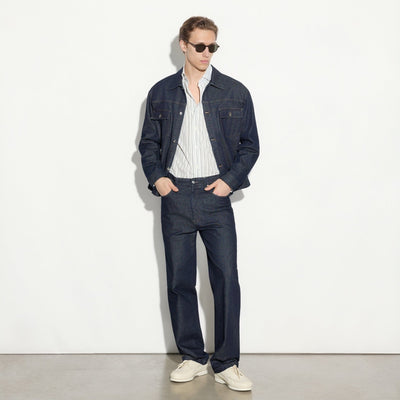 Giubbotto Denim con Tasche Indaco Giubbotto Tessuto 48 / Indaco Paolo Pecora