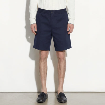 Bermuda con Cintura Elastica in Cotone Blu Bermuda Tessuto Paolo Pecora