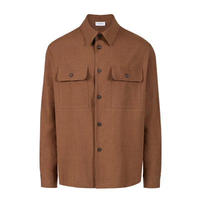 Camicia Tessuto Nocciola Camicia Tessuto Paolo Pecora