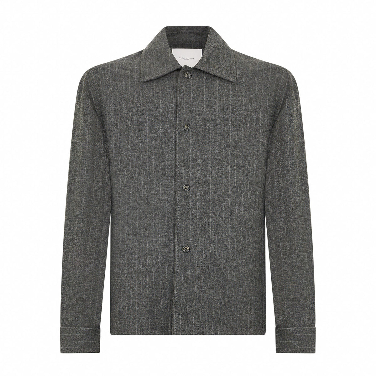 Camicia Tessuto Rigato Fondo Grigio/Grigio Camicia Tessuto Paolo Pecora