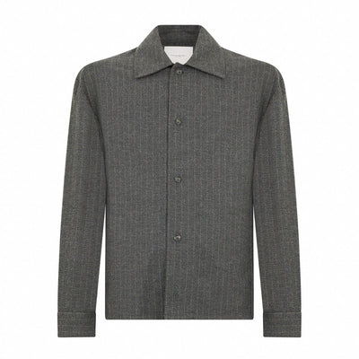 Camicia Tessuto Rigato Fondo Grigio/Grigio Camicia Tessuto Paolo Pecora
