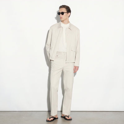 Giubbotto con Zip in Tessuto Beige Giubbotto Tessuto Paolo Pecora