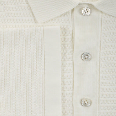 Maglia a Polo in Cotone a Trama Strutturata Panna Maglia A Polo Paolo Pecora