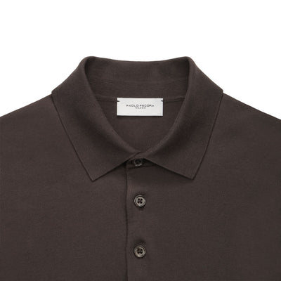 Maglia A Polo Marrone Scuro Maglia A Polo Paolo Pecora