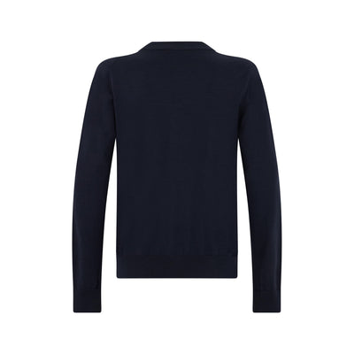 Maglia Cardigan in Lana Merino Extrafine con Bottoni Blu Maglia Cardigan Paolo Pecora