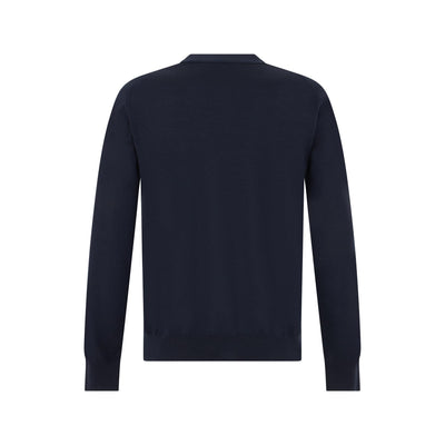 Maglia Girocollo in Lana Merino Extrafine Blu Maglia Girocollo Paolo Pecora