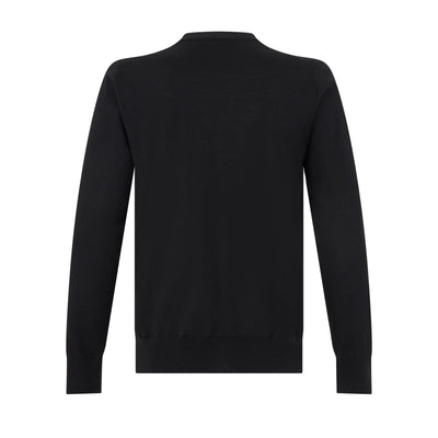 Maglia Girocollo in Lana Merino Extrafine Nero Maglia Girocollo Paolo Pecora