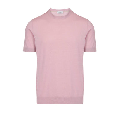 Maglia Girocollo in Seta Cotone Rosa Maglia Girocollo Paolo Pecora