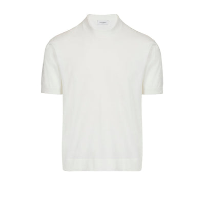 Maglia Girocollo Loose Fit in Cotone Panna Maglia Girocollo Paolo Pecora