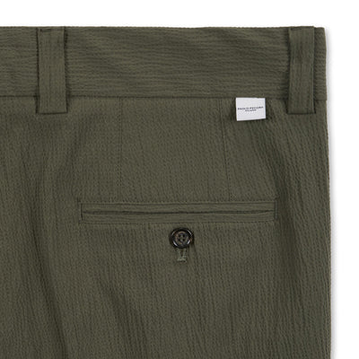 Pantalone Chino Relaxed Fit in Cotone con Risvolto Verde Militare Pantalone Tessuto Paolo Pecora