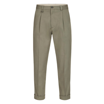 Pantalone Chino Relaxed Fit in Cotone Kaki Pantalone Tessuto Paolo Pecora