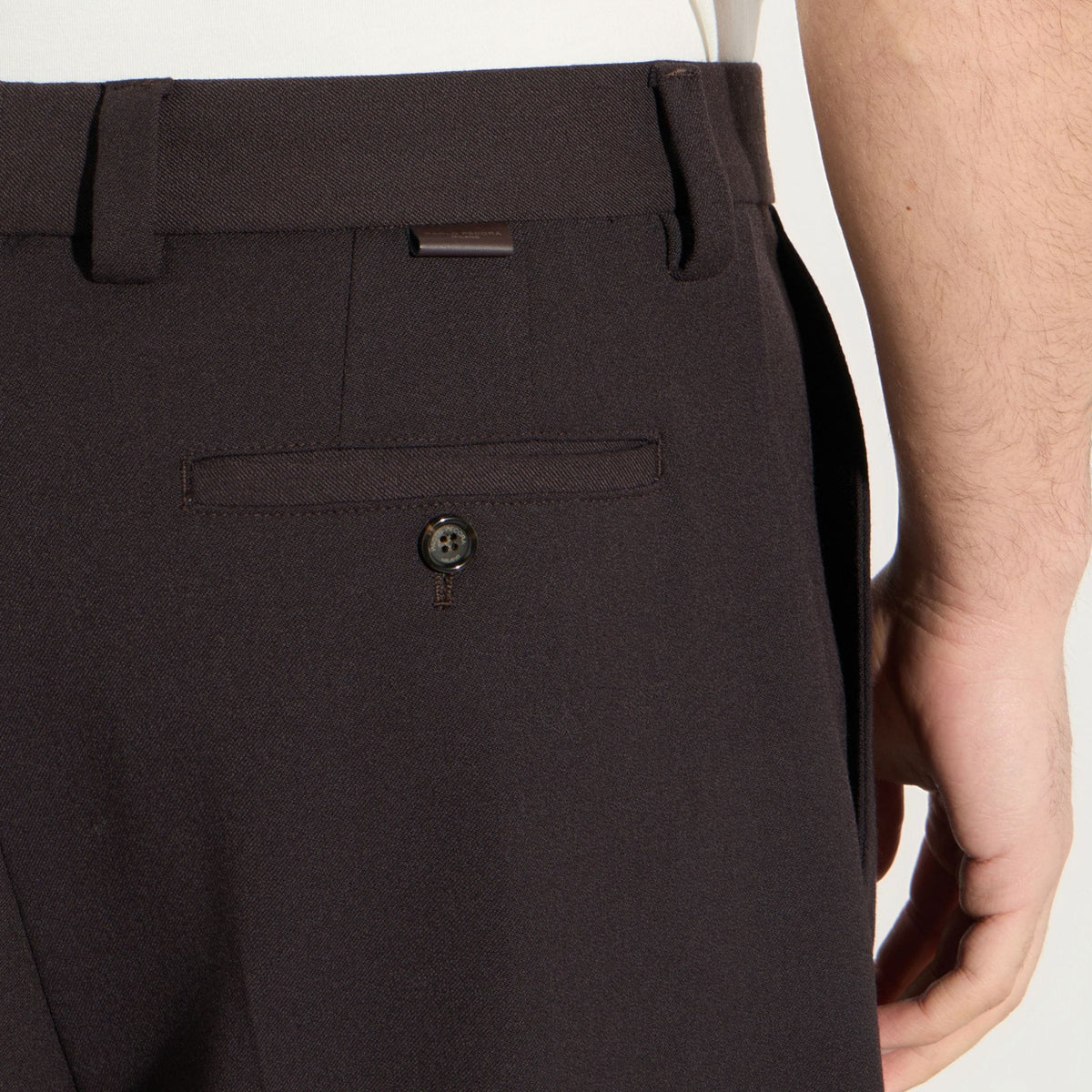 Pantalone Tessuto Marrone Pantalone Tessuto Paolo Pecora