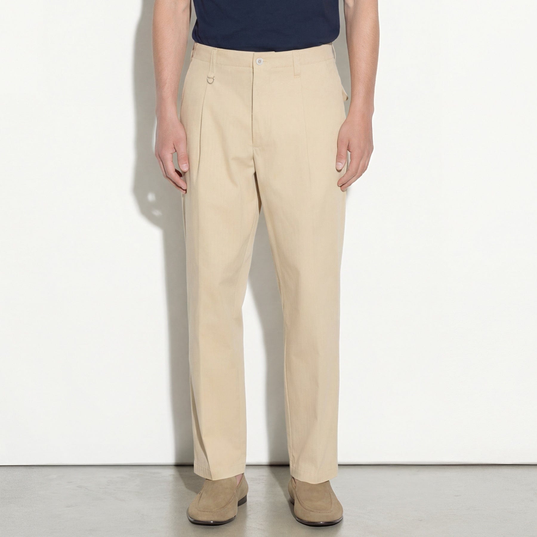 Pantalone Utility in Cotone Beige Pantalone Tessuto Paolo Pecora